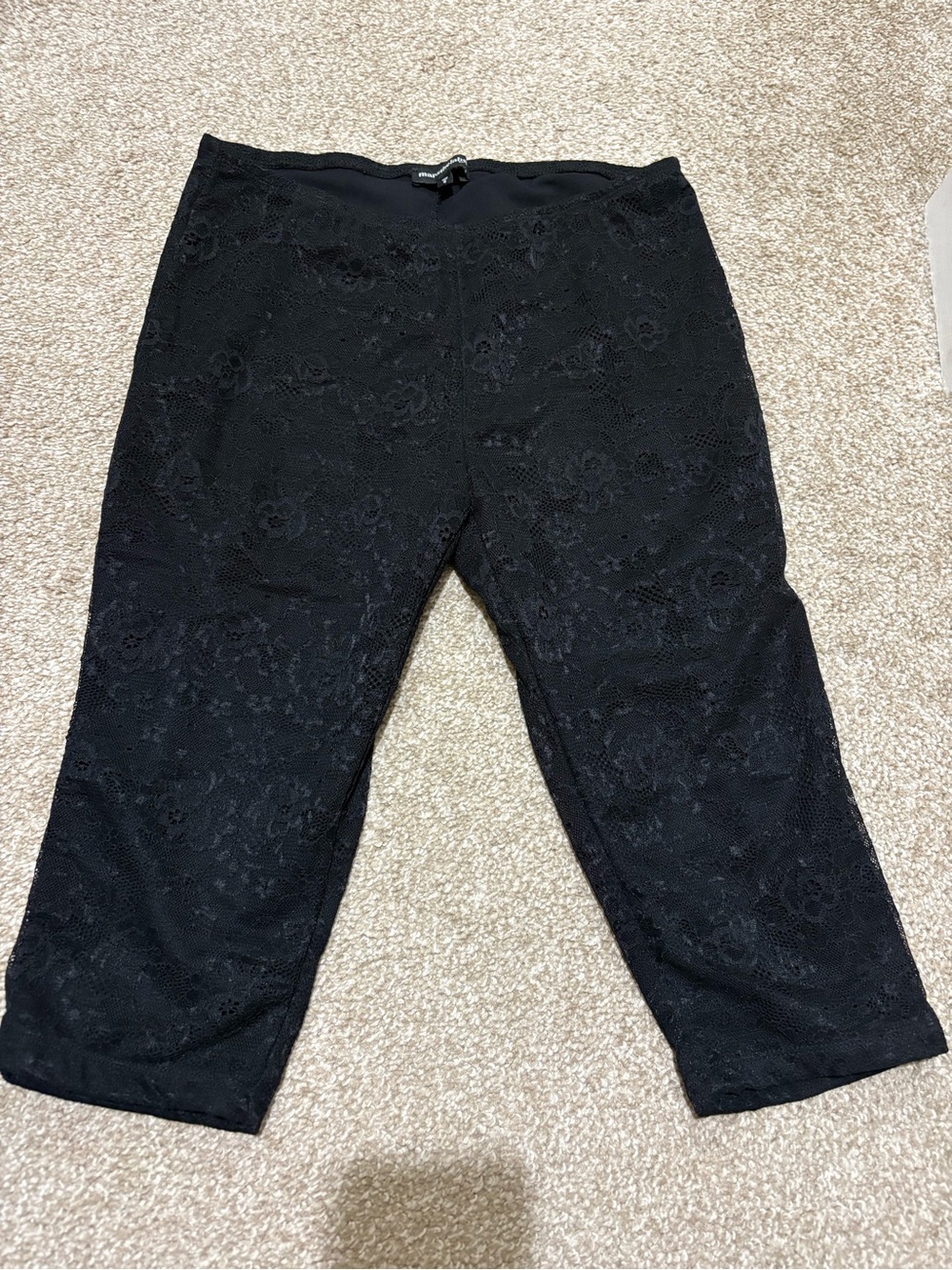 Black Lace Capri Pants for Women